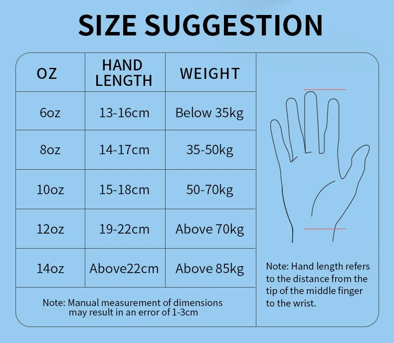 boxing gloves size boxing gloves size